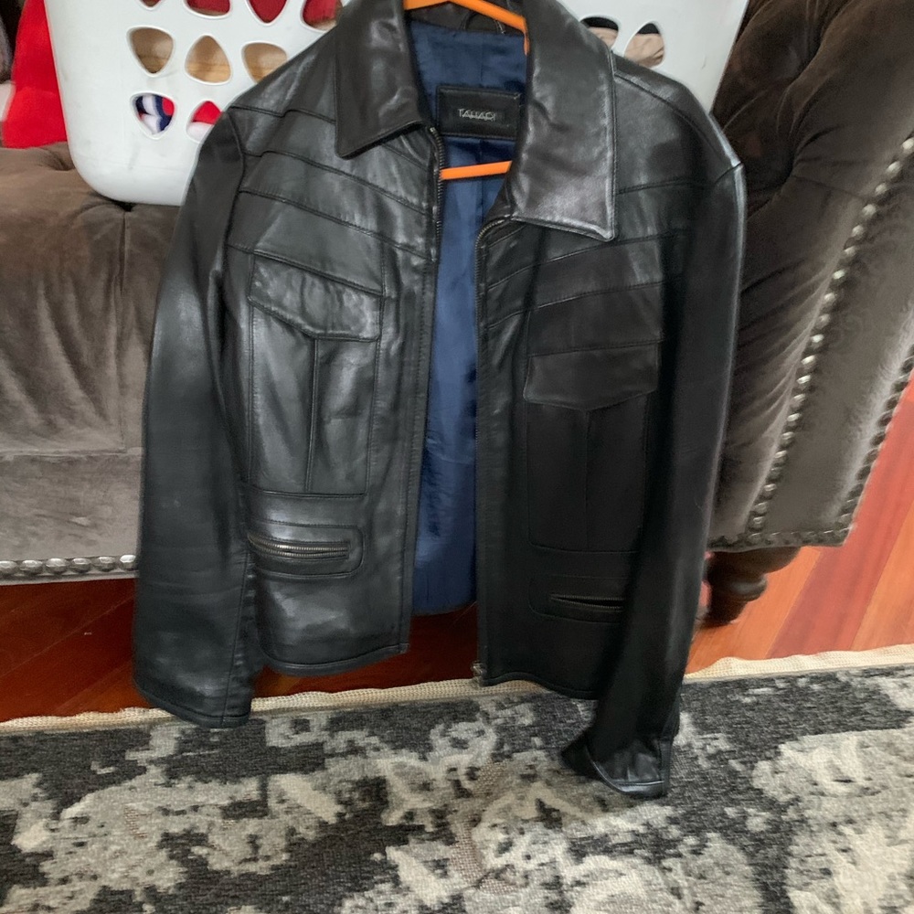 Tahri new black leather jacket